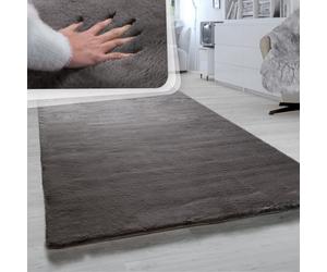 Large Rug Shaggy Soft Imitation Rabbit Fur Faux Fur Anthracite