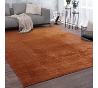 Large Rug Short Pile Washable Monochrome Modern Style Soft Orange