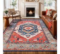 Large Rugs 5.2 x 8.5 ft,Multicoloured Vintage Furniture Floor Decor,Orange,160 x 260 cm, Washable Rug for Indoor/Outdoor Home Office Decoration Carpet