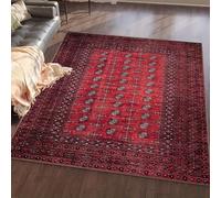 Large Rugs 5.2 x 8.5 ft,Red Vintage Black White Traditional Pattern,Red,160 x 260 cm, Washable Rug for Living Room Bedroom Indoor/Outdoor Home Office Decoration Carpet