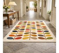 Large Rugs Living Room,Retro Floral Beige red yellow green navy blue brown pink, 150 x 220 cm, Area Carpets for Lounge Bedroom Dinning Room Hall Kitchen Home Decoration