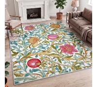 Large Rugs Traditional Victorian Plant Decor Vintage Pomegranate Floral 160x230cm (5.3x7.6ft) Multicolor Fluffy Area Rugs, Washable Low-Pile Floor Carpet Living, Dining Room,Bedroom,Home Office