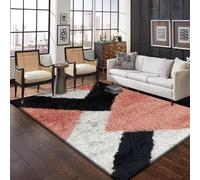 Large Runner Rugs for HallwayCorridor Pathway - Dense Thick Pile Solid Colour Carpet Runner Hall Bedroom Bedside Mat - 60 x 220 cm - Nova Rose Black Silver