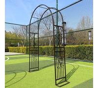 Large Rust-Resistant Metal Rose Arch for Garden & Wedding - Easy Assembly Walkthrough Archway Bronze Finish Perfect for Pathways & Plants (140x40x230cm)