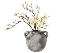 Large Rustic Ceramic Vase for Flowers, 6.4-Inch Farmhouse Terracotta Vase, Big Boho Home Decor for Living Room, Table, Shelf & Mantel Decoration
