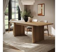 Large Rustic Oak Extendable Dining Table - Seats 6 - 8 - Wave