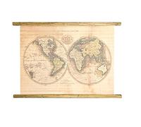 Large Rustic World Map Hanging Canvas Print 106cm x 73cm