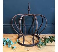 Large Rusty 8 Spoke Iron Crown - Rustic Garden Metal Wire Ornament Decortion - Planter - Sculpture - Crown - Outline Garden Crown