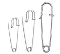 Large Safety Pins Heavy Duty, Pack of 15, Assorted Sizes (50mm, 63mm, 75mm), Extra Sturdy Stainless Steel Blanket Pins for Kilts, Skirts, Crafts, Fashion & Everyday Use