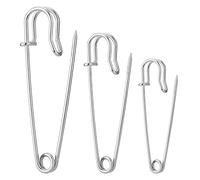 Large Safety Pins Pack of 40, Safety Pins Heavy Duty Assorted Sizes (50mm, 63mm, 75mm), Blanket Pins Stainless Steel Wire Safety Pin Extra Sturdy Bulk Pins for Blankets, Skirts, Crafts, Kilts