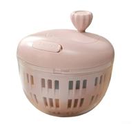 Large Salad Bowl Spinner ABS Plastic Non-Slip Base(Light red)