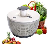 Large Salad Spinner 6L, Plastic Lettuce Spinner Salad Dryer Fruit Vegetable Washer, Manual Non-Slip Vegetables Fruits Dehydrator Drainer with Quick Brake Button for Quick Salad Prep & Greens Washing
