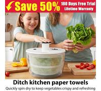 Large Salad Spinner Vegetable Veg Leaf Dryer Drainer Colander Plastic Bowl