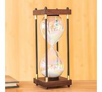 Large Sand Timer 60 Minutes, Rainbow Glass Decorative Hourglass, Gift Hourglass, for Home, Desk, Office, Wedding Decoration (White)
