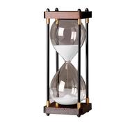 Large Sand Timer 60 Minutes Wooden Sand Timer Rainbow Glass Decorative Hourglass Gift Hourglass for Home, Desk, Office, Wedding Decoration (White)