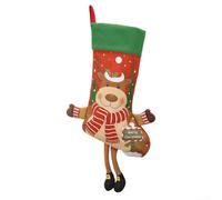 Large Santa Christmas Stocking for Fireplace Hanging, Spacious Fabric Holiday Sock Decoration with Festive Design, Suitable for Filling with Gifts, Treats and(Deer)