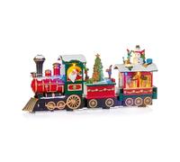 Large Santa Claus Train Locomotive LED Light Up with Revolving Tree Table Top Decoration 38cm Long