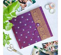 Large Sari Fabric Photo Album Paper High Purple One Size