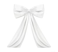 Large Satin Bow Decoration 41x26in Coquette Style(White)