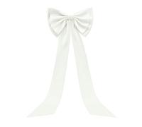 Large Satin Bow for Backdrop, 59" x 15" Giant Bow Ribbon Tie for Themed Room Wall Decor Ormanents Door Wedding Engagement Bachelorette Shower Bridal Christmas Tree Decoration (White, 15x59 Inches)