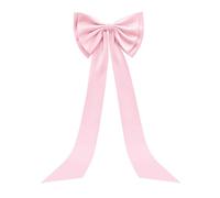 Large Satin Bow for Backdrop, 59" x 15" Giant Bow Ribbon Tie for Themed Room Wall Decor Ormanents Door Wedding Engagement Bachelorette Shower Bridal Christmas Tree Decoration (Pink, 15x59 Inches)