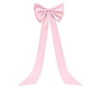 Large Satin Bow for Backdrop, 75" x 18" Giant Bow Ribbon Tie for Themed Room Wall Decor Ormanents Door Wedding Engagement Bachelorette Shower Bridal Christmas Tree Decoration (Pink, 18x75 Inches)