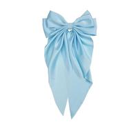 Large Satin Bow French Metal Bow Hair Barrette Hair Clip Girls Clips Hair Accessories Hair Care Light Blue