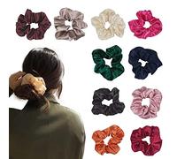 Large Satin Hair Scrunchies,10pcs Velvet Hair Bands for Women Elastic Silk Hair Ties Colorful Ponytail Holder Hair Accessories Hair Wrap Cute Scrunchies Traceless Small Scrunchies for Girls