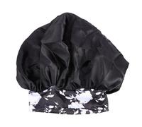 Large Satin Hair Wrap Shower Bonnet with Elastic Band Black | Smooth Finish, Frizz Control, for Long or Short Hair, Comfortable Wear, Black Satin Polyester Blend