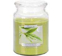 Large Scented Candle in a Glass Jar - Up to 100 Hours of Intense Aroma of Aromatic Green Tea - Height 14 cm, Diameter 9 cm