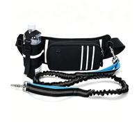 Large Scratch-Resistant Dog Walking Bumbag with Water Bottle Holder for Man Woman Fanny Pack with Bottle Holder,Hiking Sport Waist Pack (Black)