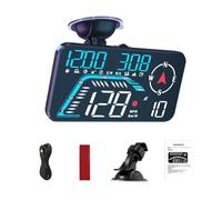 Large Screen Car Head Up Display, KM/H and MPH, AMROOLOO GPS Speedometer, with Speed and Fatigue Reminder, Suitable for All Vehicles