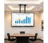 Large Screen Ceiling TV Mount, Secure Double Pole Design - for Home Theaters, Commercial Spaces & Enhanced Viewing Experience