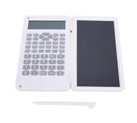 Large Screen Writing Pad Calculator with Notepad, 2 Line Display, 12 Digits Desktop Calculator for Home Office School Business, Solar Battery Power (White)
