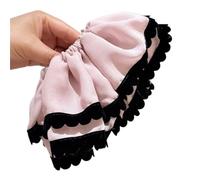 Large Scrunchie 2pcs Large Mesh Lace Double Layered Pleated Band Elegant Ponytail Scrunchie Fashionable Accessory For Women(Pink)