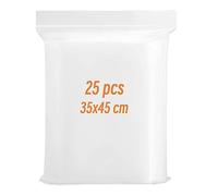 Large Sealable Plastic Bags,Grip Seal Bag 35x45cm 25 PCS,Big Clear Ziplock Bag Large Baggies,Resealable Plastic Bags for Kitchen Storage,Clothing,DIY,Office Stationery (35 x 45cm -25pcs)
