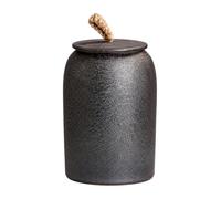 Large Sealed Japanese Ceramic Tea Caddy, Vintage Ceramic Tea Caddy