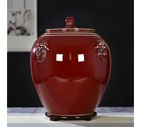 Large Sealed Rice Bucket, Kitchen Jar With Lid Grain Dispenser 15KG, Tea Storage Containe, Chinese Design Pet Food Ceramic Coffee Container,