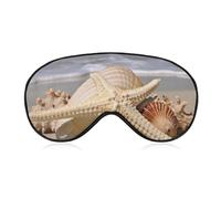 Large Seashell Starfish Eye Mask, Side Sleeping Mask Light Blindfold Sleeping Mask Nose Pad and Elastic Band for Children Women and Men