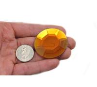 Large Self Adhesive Acrylic Cosplay Gem Flat Back Plastic Stick On Rhinestone For Cosplay Costumes, Scrapbooking, Props, Crafts Embelishments Sticker 1PC (45mm Orange Hyacinth H125)