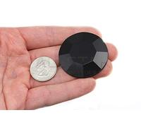 Large Self Adhesive Acrylic Cosplay Gem Flat Back Plastic Stick On Rhinestone For Cosplay Costumes, Scrapbooking, Props, Crafts Embelishments Sticker 1PC (45mm Jet Black H101)