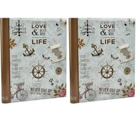 Large Self Adhesive Photo Album Hold Various Sized Picture Up to A4 Size 20/Sheets 40/Sides (Slogan Art) (Pack of 2)
