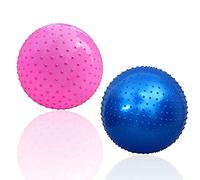 Large Sensory Massage Ball for Kids, 33.5" 85cm Bouncy Exercise Ball, Big Inflatable Ball with Tactile Stimulation Spikes, Outdoor Yoga Ball, Large Beach Ball (33.5" 85CM, 2 sets balls ( blue+pink ))