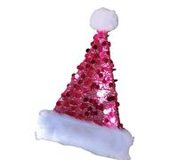 Large Sequins Santa Hats For Christmas Party All Age Festival Props Santa Caps Family Gathering Headwear For Parent Kids Holiday Costume Accessory