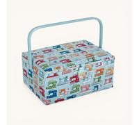Hobby Gift Large Sewing Craft Hobby Storage Box, Rectangle, Sewing Machines Blue