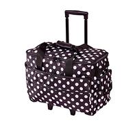 Large Sewing Machine Trolley Bag on Wheels | Black with White Spots | 53 x 41 x 29cm | Sewing Machine Storage for Janome, Brother, Singer, Bernina and Most Machines
