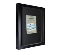 Large Shadow Box, Thick Black Frame | 2 Background Options, Black Felt or Natural Linen | 13x16 ext. Size, fit Photos up to 11x14, 1.1" net Recess | UV Protection | 11 White Headed Pins are Included