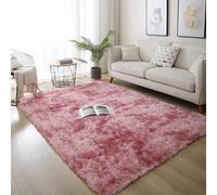 Large Shaggy Area RugAntiSlip Fluffy Carpet for Living Room & Bedroom Modern TieDye Design Soft Indoor Rug for Kids' Room & Home Decor Red 100 x 160cm