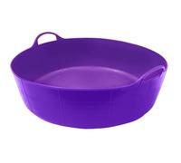 Large Shallow Flexible Tub 2-Handled Flexible Storage Feeding Bucket 35L For Home, Garden, Equestrian Stable and Workplace Flexible Bulk Container (Purple)