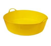 Large Shallow Flexible Tub 2-Handled Flexible Storage Feeding Bucket 35L For Home, Garden, Equestrian Stable and Workplace Flexible Bulk Container (Yellow)